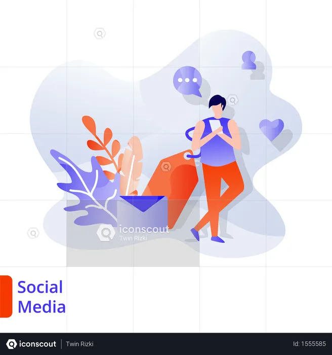 Landing Page Social Media  Illustration