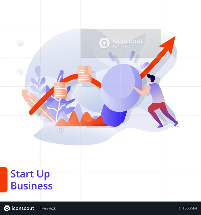 Landing Page Start Up Business  Illustration