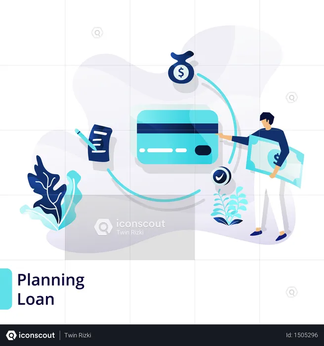 Landing page template of Planning Loan  Illustration