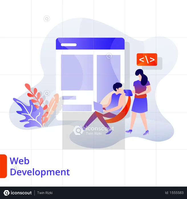 Landing Page Web Development  Illustration