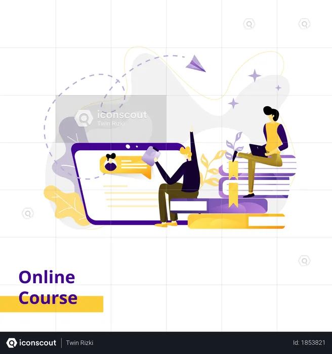 Online-Kurs zur Landingpage-Illustration  Illustration