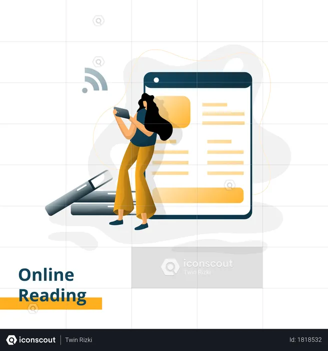 Landingpage für Online-Lesen  Illustration