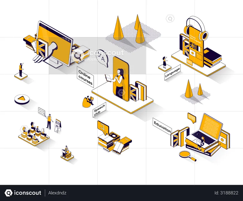 Language courses  Illustration