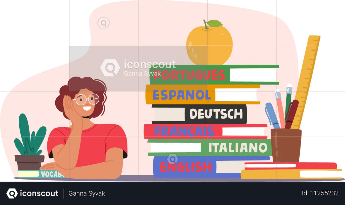 Language School  Illustration