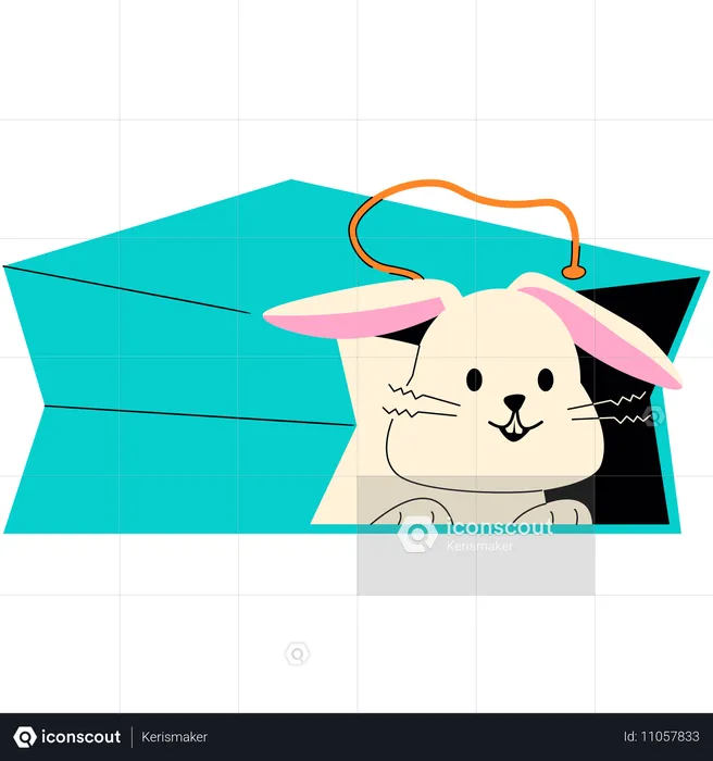 Lapin dans un sac  Illustration