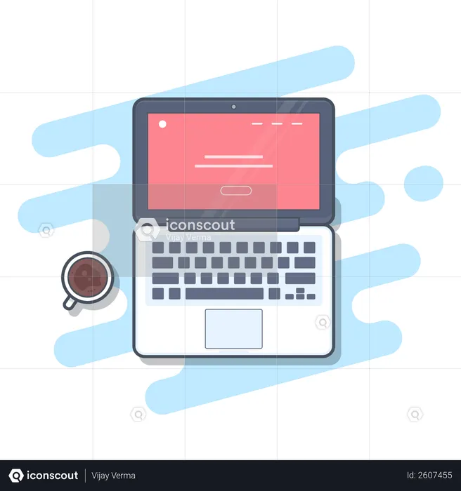 Laptop and coffee  Illustration