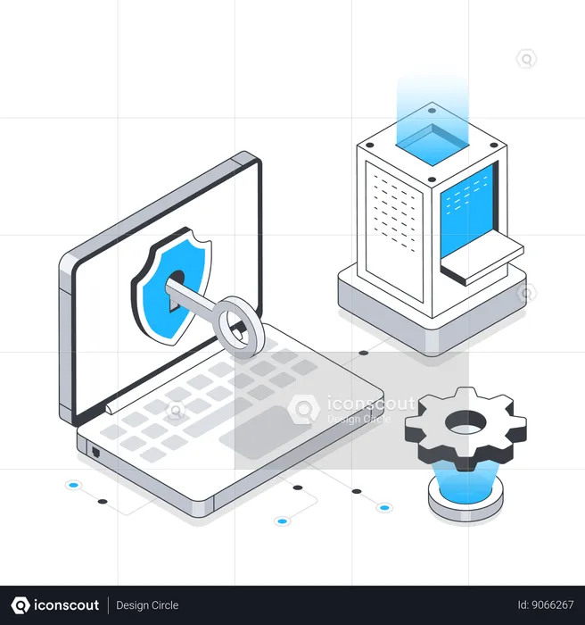 Laptop Data Security  Illustration