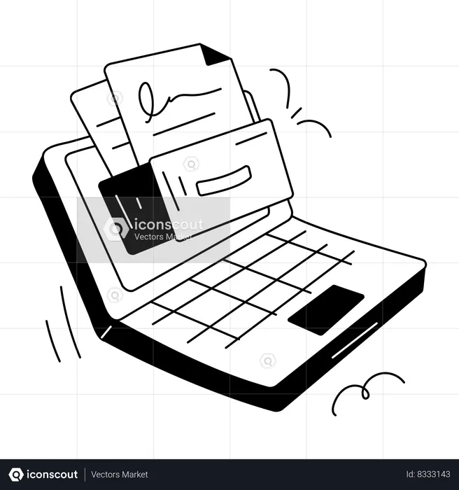 Laptop Files  Illustration