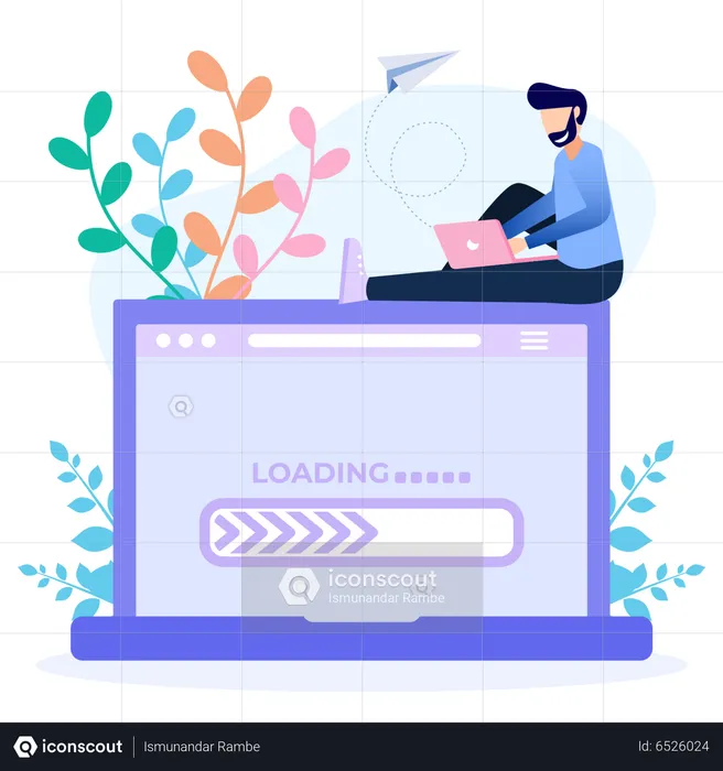 Laptop Loading  Illustration