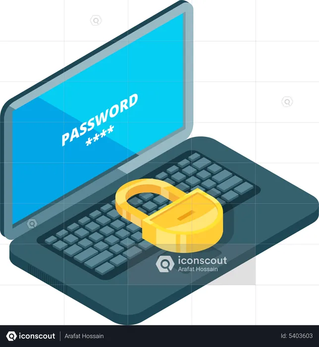 Laptop security  Illustration