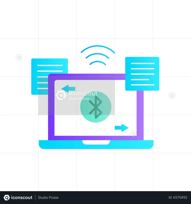 Laptop with Bluetooth connection  Illustration