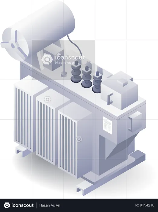 Large Transformer Electrical Distribution  Illustration