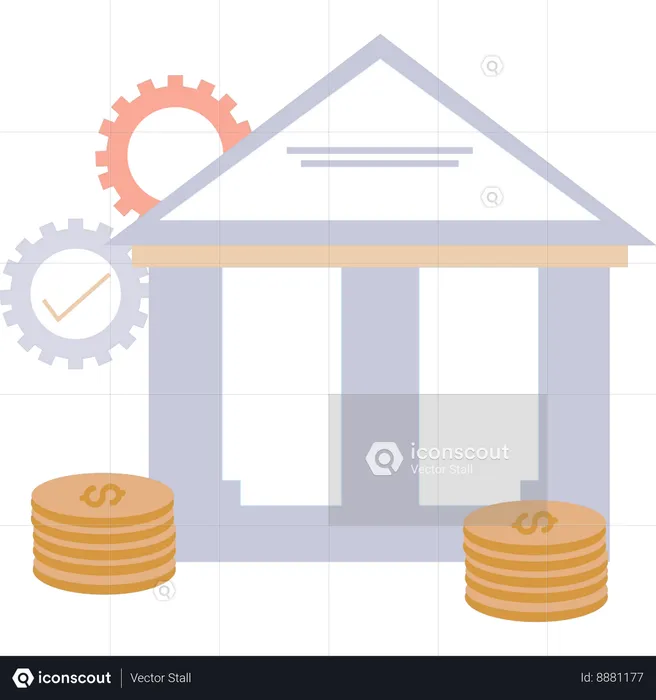 L'argent est en sécurité à la banque  Illustration