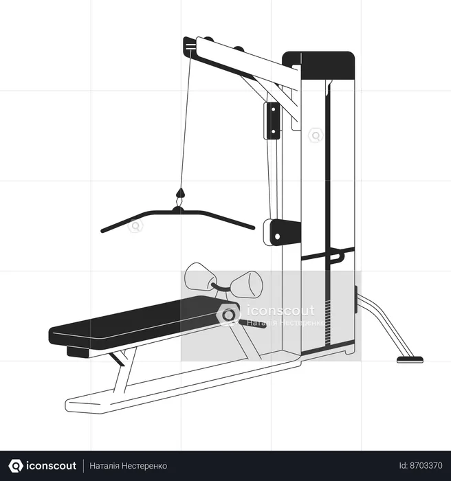 Lat pulldown machine  Illustration