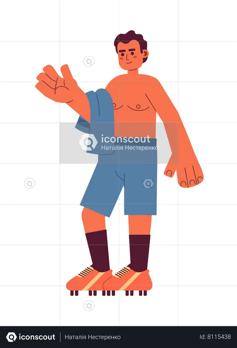 Latin sportsman without shirt  Illustration