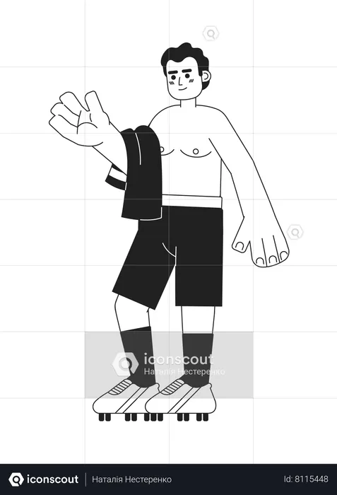 Latin sportsman without shirt  Illustration