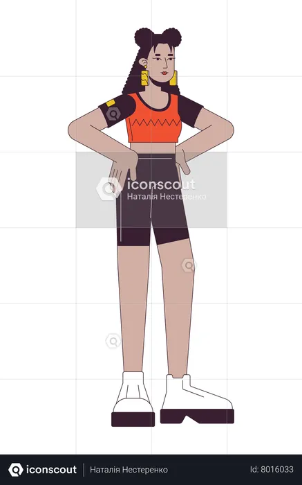 Femme Latina en vêtements d'entraînement  Illustration