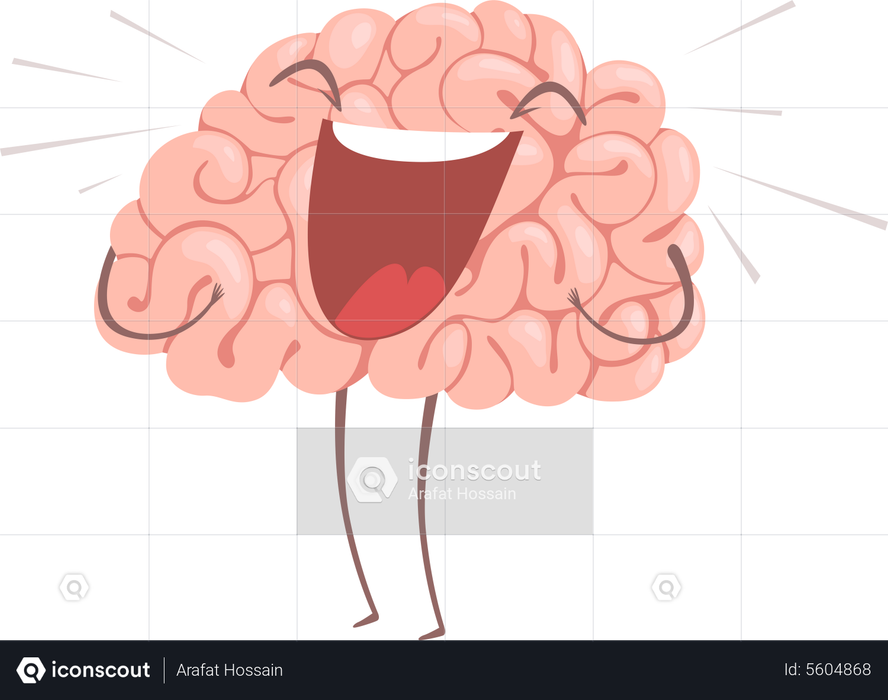 Best Premium Laughing Brain Illustration download in PNG & Vector format