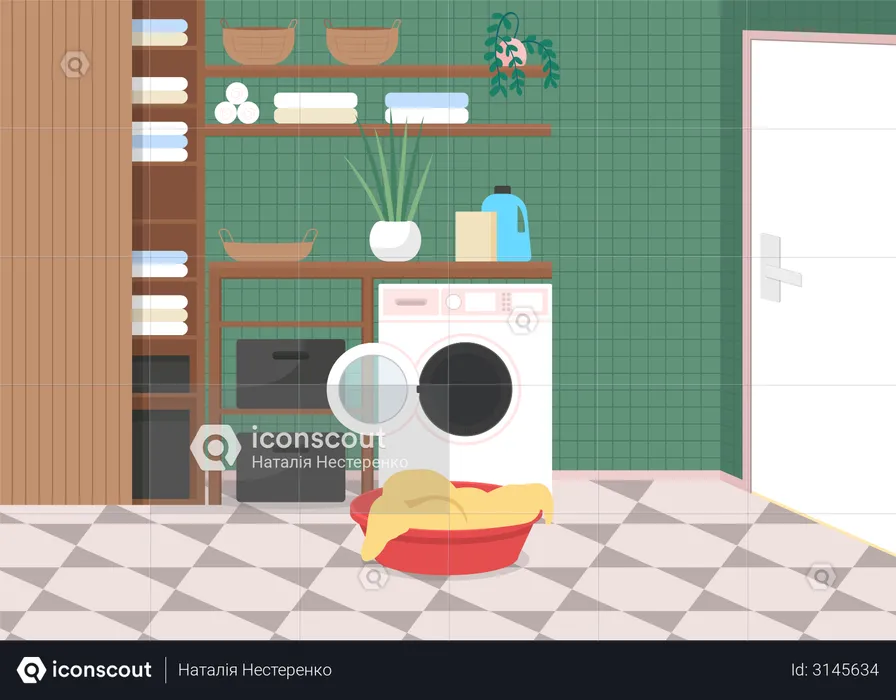 Laundry at home  Illustration