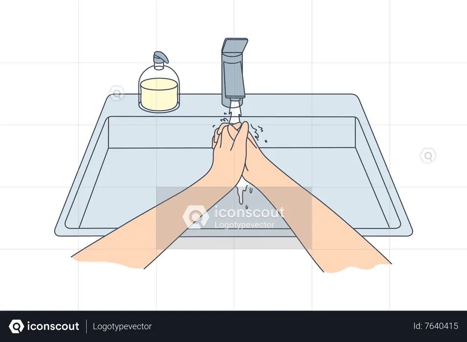 Lavagem das mãos  Ilustração