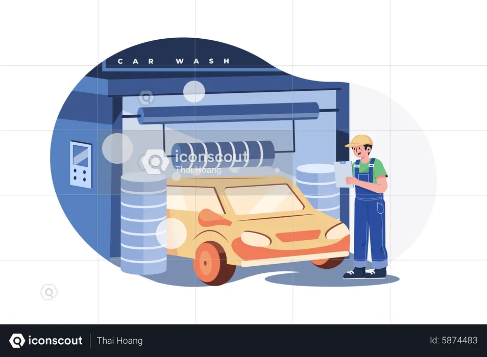 Lave-auto automatique  Illustration