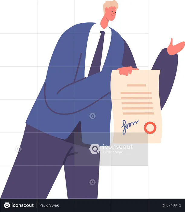 Lawyer holding document  Illustration