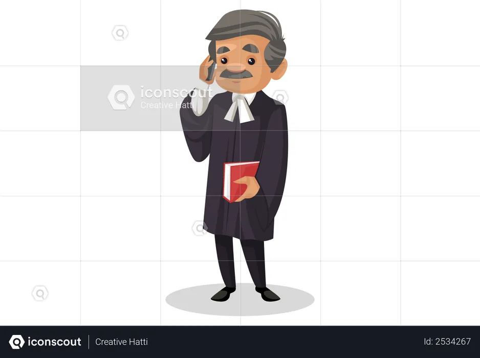 Lawyer talking on phone  Illustration