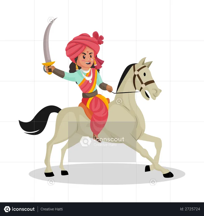 Laxmi Bai going on war  Illustration