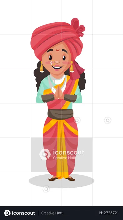 Laxmi Bai standing in welcome pose  Illustration