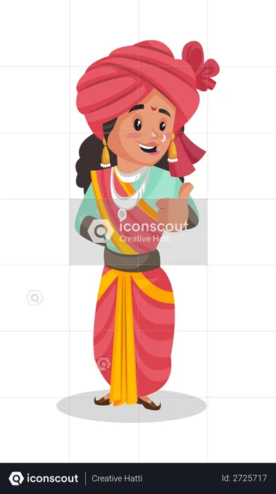 Laxmi Bai zeigt Daumen hoch  Illustration