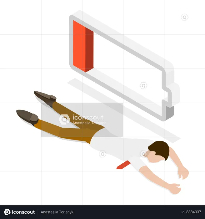 Le garçon charge sa batterie  Illustration