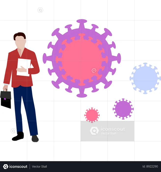 Le garçon est aux côtés du virus  Illustration