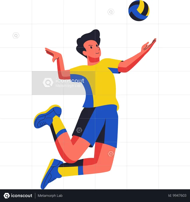 Le joueur de volley-ball va écraser  Illustration