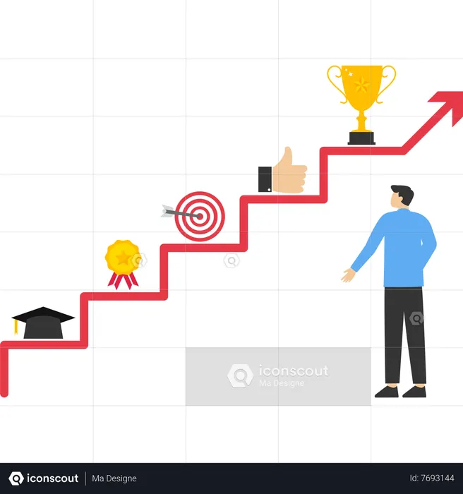 Le leader voit le succès futur  Illustration