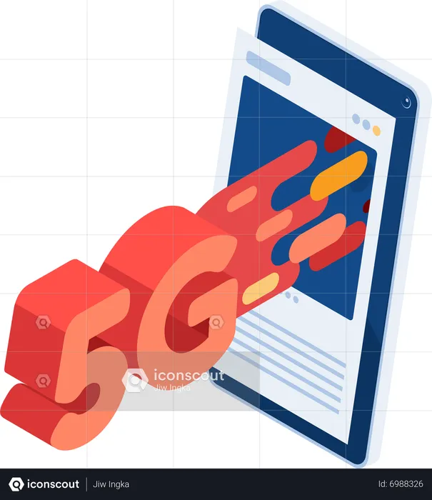 Le réseau haut débit 5G est issu des médias sociaux  Illustration