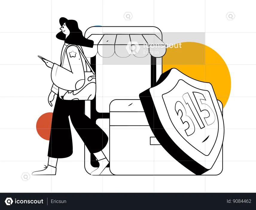 Le site e-commerce est sécurisé grâce à la sécurité 315  Illustration
