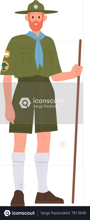 Leader teacher scout wearing uniform  Illustration