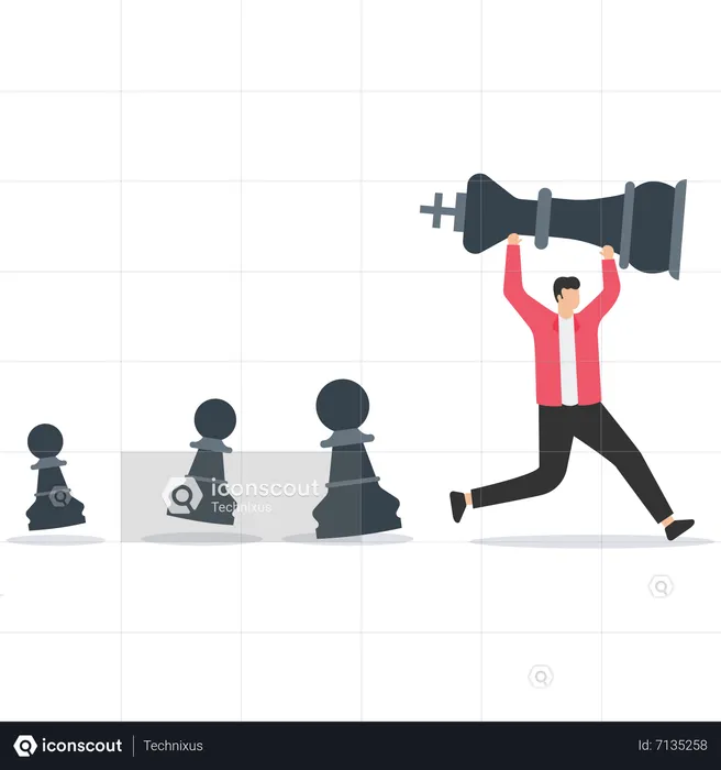 Leadership to lead team to success direction  Illustration