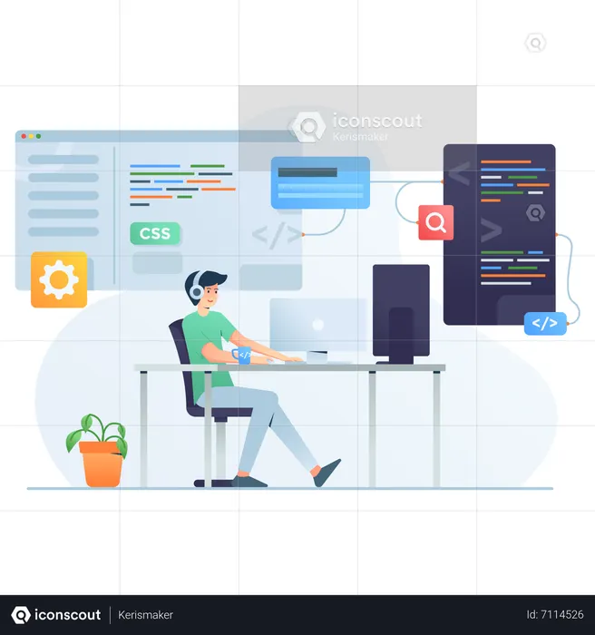 Learn Coding  Illustration