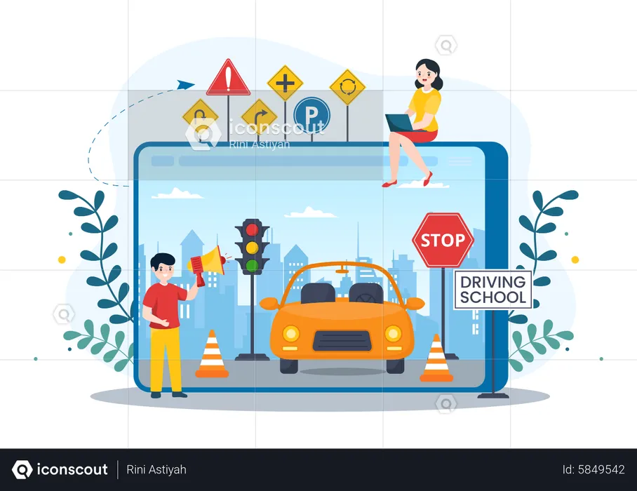 Best Learn driving Illustration download in PNG & Vector format