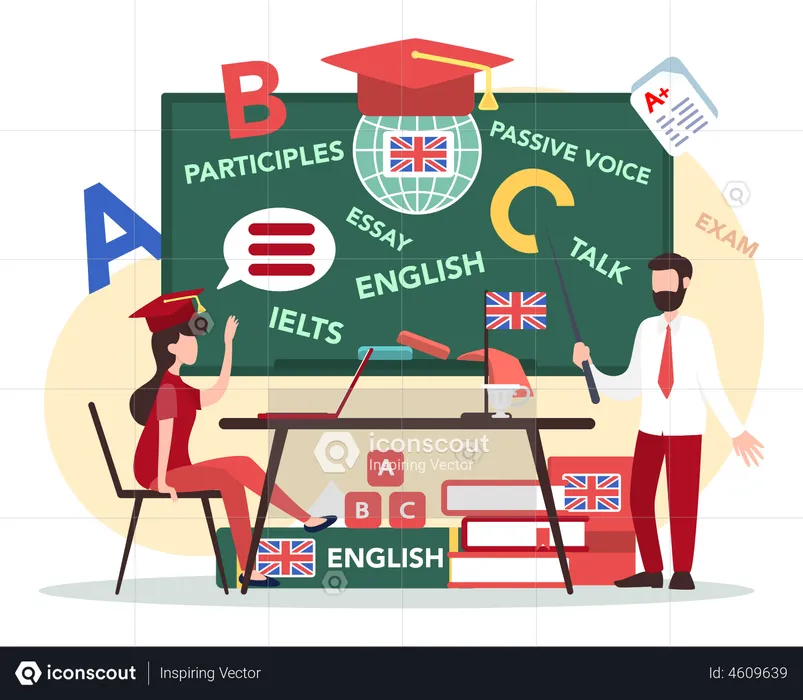 Learn english language online  Illustration