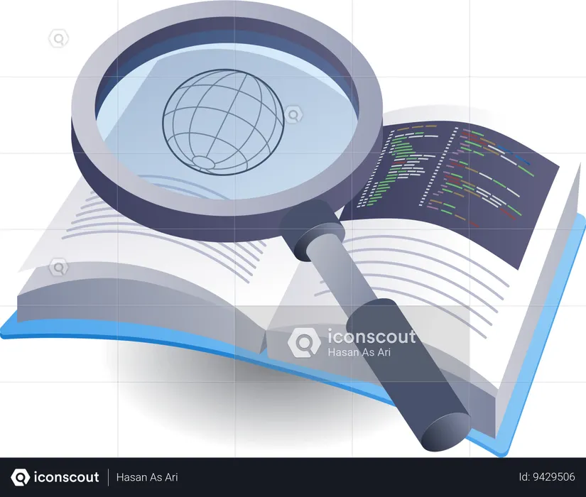 Learn programming knowledge with book  Illustration