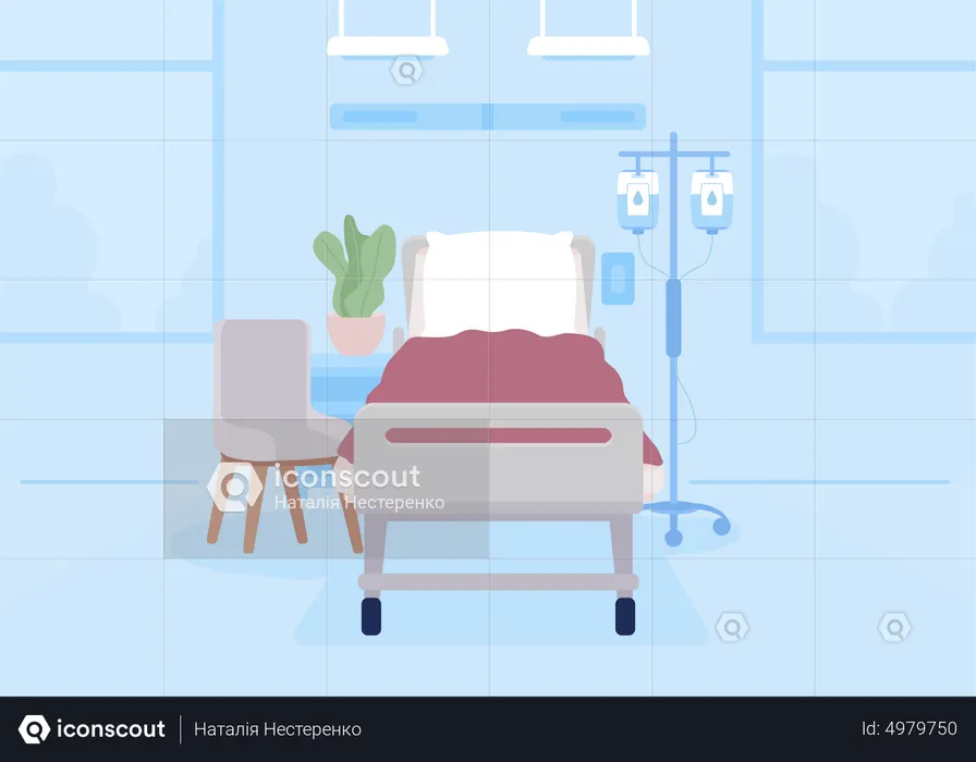 Leeres Bett in der Krankenstation  Illustration