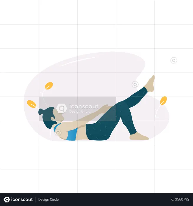 Leg stretching exercise  Illustration