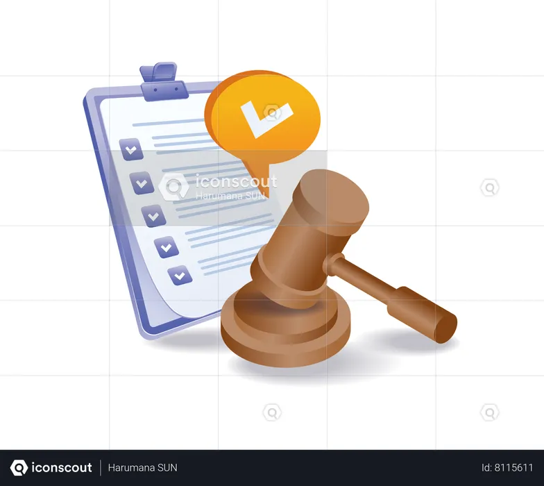 Legal decision in a case  Illustration