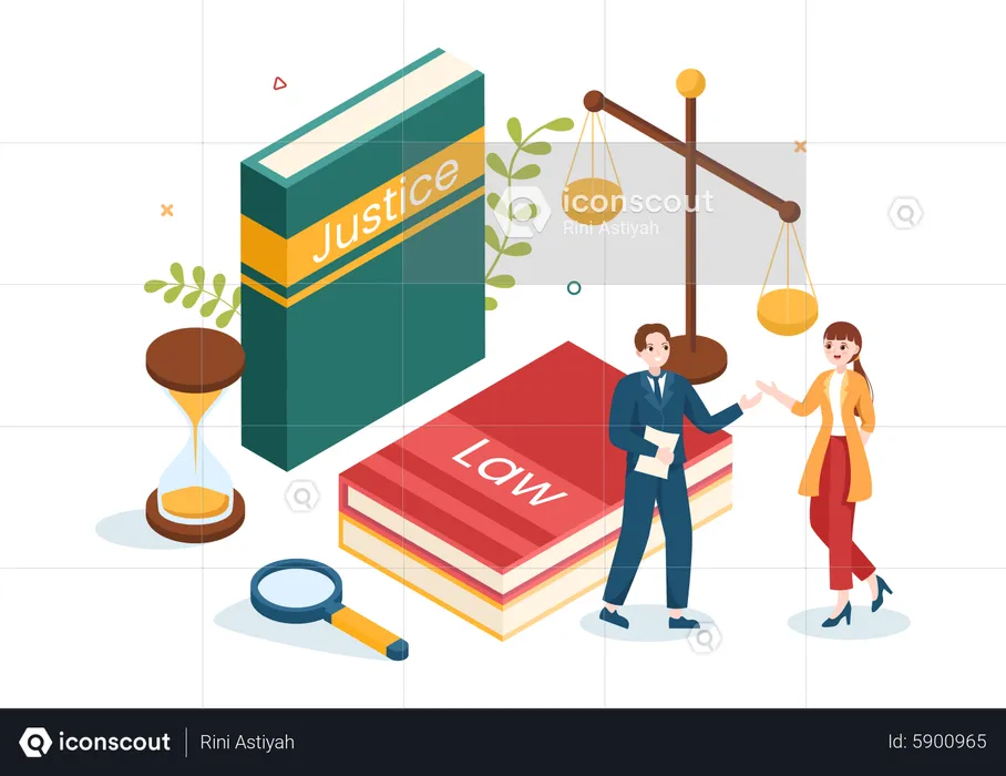 Legal law books  Illustration