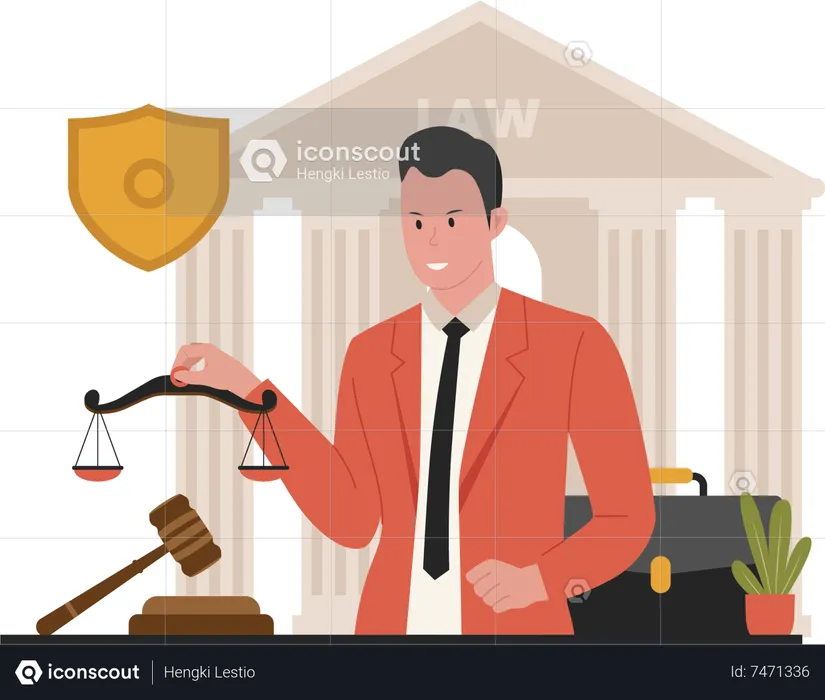 Legal services of a lawyer for business  Illustration