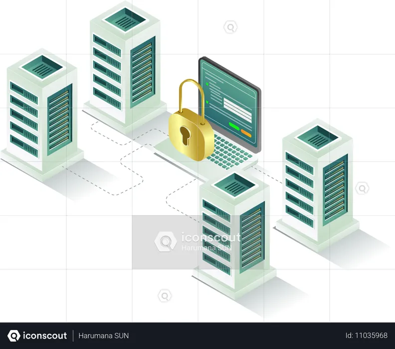 Leistung der Datenservertechnologie für Computersicherheitsanalysten  Illustration