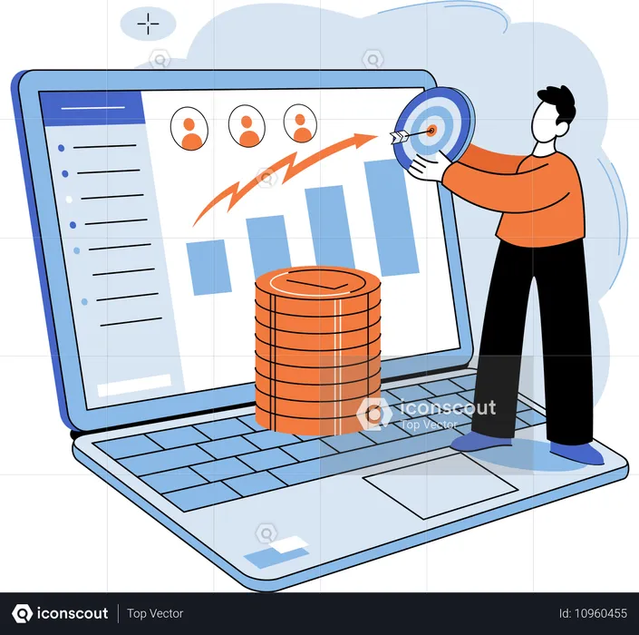 Marketinganalysen leiten datengesteuerte Entscheidungsstrategien  Illustration