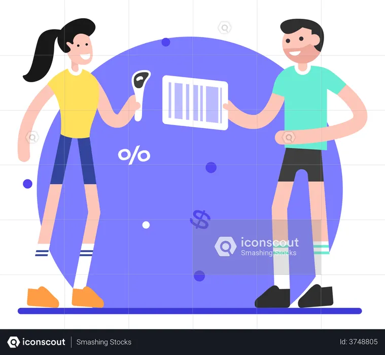 Leitura de código de barras  Ilustração